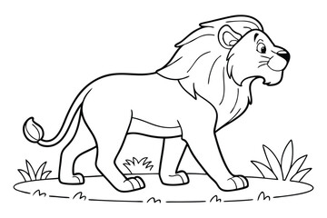lion outline drawing