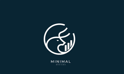 bull / ox with chart logo design. growth financial symbol icon vector