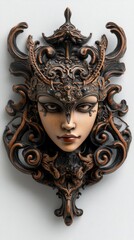 A beautifully designed mask with intricate patterns, stunning intricate detailing and elegant design