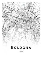 City map of the Bologna Italy - concept art.