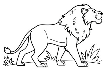 lion outline drawing