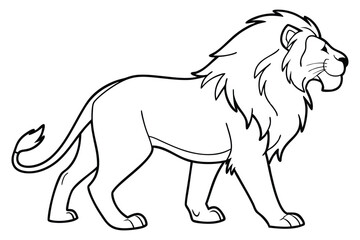 lion outline drawing