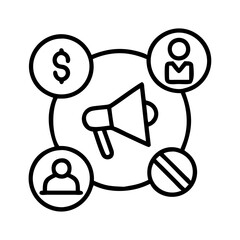 marketing icon, marketing line art - simple line art of marketing, perfect for marketing logos and icons and themed design 