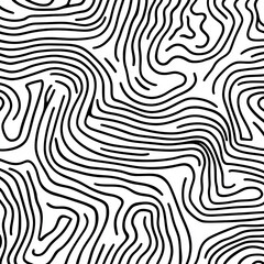 seamless abstract black and white wavy random line pattern