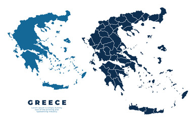 Greece political map and simple flat vector illustration