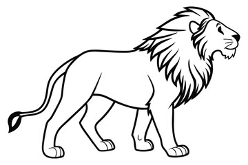 lion outline drawing