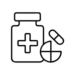 medicine icon, medicine line art - simple line art of medicine, perfect for medicine logos and icons and themed design 