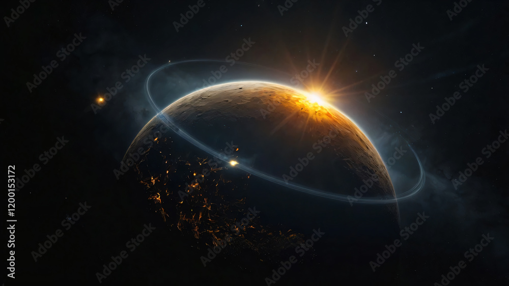 Canvas Prints science concept background with planet on space