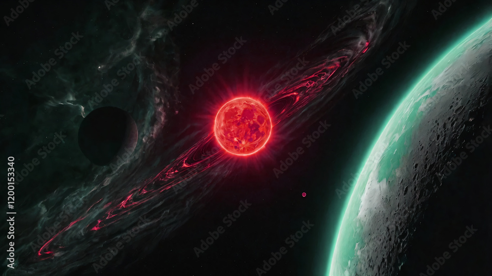 Canvas Prints science concept background with planet on space