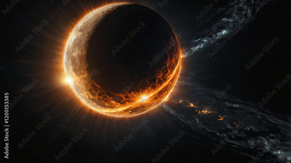 Canvas Prints science concept background with planet on space