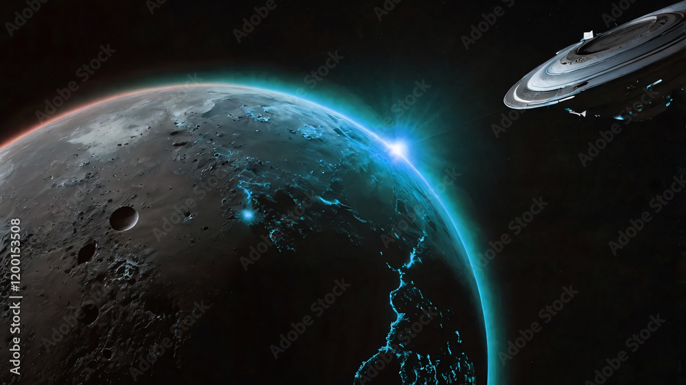 Canvas Prints science concept background with planet on space
