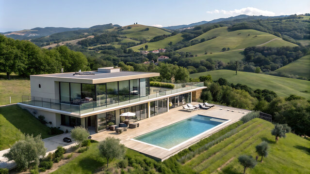 Modern Luxury Villa with Infinity Pool and Mountain View