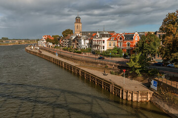 Deventer, Netherlands - September 19th, 2022: Panorama of Deventer, Hanseatic city in the Netherlands.