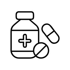 Fototapeta premium medicine icon, medicine line art - simple line art of medicine, perfect for medicine logos and icons and themed design 