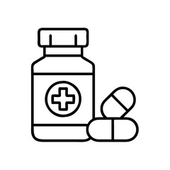 Fototapeta premium medicine icon, medicine line art - simple line art of medicine, perfect for medicine logos and icons and themed design 