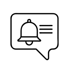 Fototapeta premium message bell icon, message bell line art - simple line art of message bell, perfect for message bell logos and icons and themed design 
