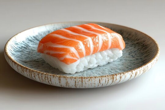 Detailed 3D model asset of California roll sushi in isometric view with cartoon style