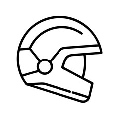 modern helmet icon, modern helmet line art - simple line art of modern helmet, perfect for modern helmet logos and icons and themed design 