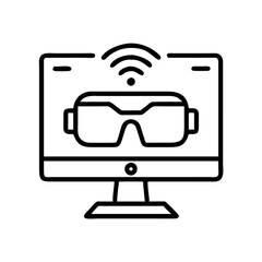 modern virtual screen icon, modern virtual screen line art - simple line art of modern virtual screen, perfect for modern virtual screen logos and icons and themed design 
