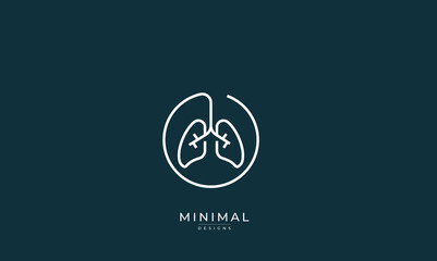 Minimal Icon logo of a Lungs 