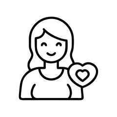 mom icon, mom line art - simple line art of mom, perfect for mom logos and icons and themed design 