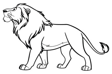 lion outline drawing