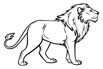 lion outline drawing