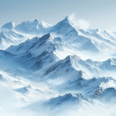 Obraz premium Majestic snow-capped mountain range under a clear sky. Ideal for nature lovers seeking serene backgrounds for phone wallpapers or website headers.