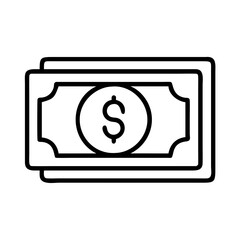 money icon, money line art - simple line art of money, perfect for money logos and icons and themed design 
