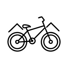 Fototapeta premium mountain bike icon, mountain bike line art - simple line art of mountain bike, perfect for mountain bike logos and icons and themed design 