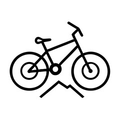 mountain bike icon, mountain bike line art - simple line art of mountain bike, perfect for mountain bike logos and icons and themed design 