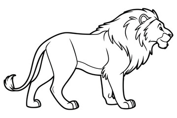 lion outline drawing
