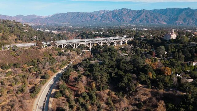 Colorado Street Bridge with Scenic Mountains, January 5