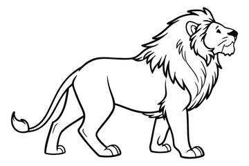 lion outline drawing