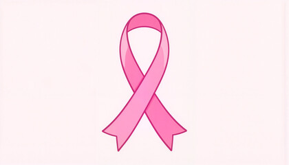 Large pink cancer awareness ribbon, symbol of hope and support