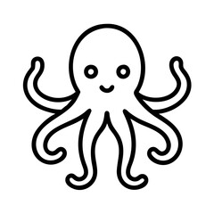 Obraz premium octopus icon, octopus line art - simple line art of octopus, perfect for octopus logos and icons and themed design 
