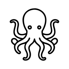 octopus icon, octopus line art - simple line art of octopus, perfect for octopus logos and icons and themed design 