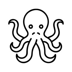 octopus icon, octopus line art - simple line art of octopus, perfect for octopus logos and icons and themed design 