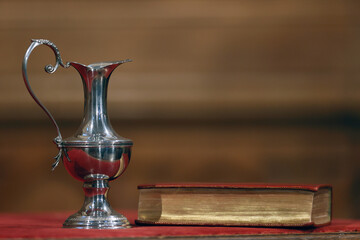 Baptism ceremony in a Protestant temple. Paris. France.