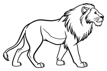lion outline drawing