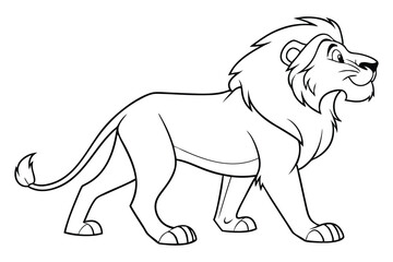 lion outline drawing