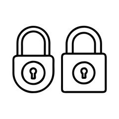 padlocks icon, padlocks line art - simple line art of padlocks, perfect for padlocks logos and icons and themed design 