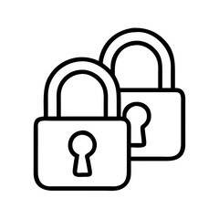 padlocks icon, padlocks line art - simple line art of padlocks, perfect for padlocks logos and icons and themed design 