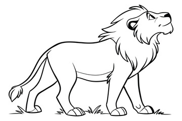 lion outline drawing