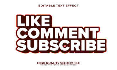 Subscribe text effect, editable text effect and button 3d font style bold shadow channel poster design