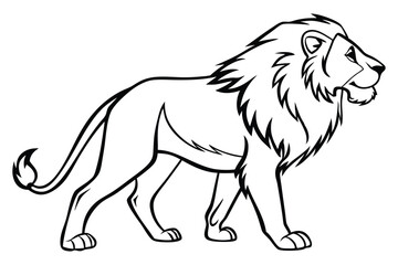 lion outline drawing