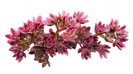 Fototapeta premium A vibrant cluster of pink succulents showcases unique shapes and textures, perfect for home decor or gardening enthusiasts.