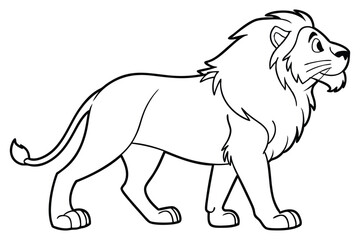 lion outline drawing