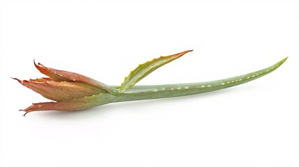 Fototapeta premium A close-up of a vibrant, fresh aloe vera plant with a newly sprouted leaf showcasing its unique texture and color.