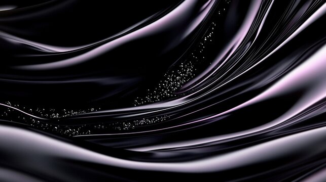   A close-up of a cell phone with a sleek black and purple design adorning its back panel